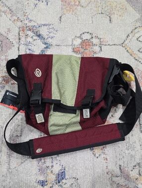 Timbuk2 Two-Tone Classic Messenger Bag in Burgundy and Olive - XS